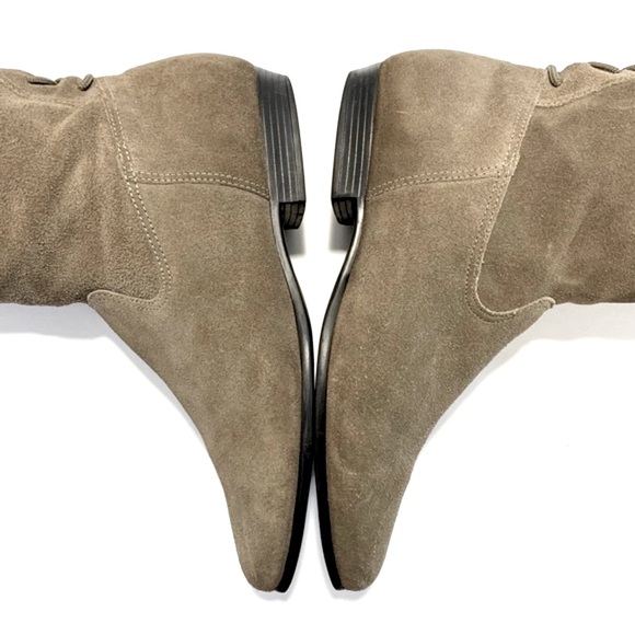 ALDO | Suede Leather Knee High Cuffed Boots Taupe Size 6.5 - Picture 4 of 15